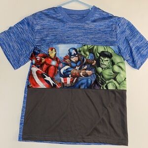 Marvel Avengers Blue and Gray Short Sleeve Tee size 5/6 NWOT